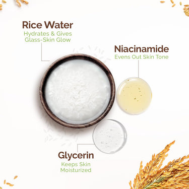 Mamaearth Rice Water Tone Up Face Cream with Rice Water & Niacinamide for Glass Skin 50g | Instantly Brightens | Even Skin Tone | Adds Glow | All Skin Types | Korean Rice Tone Up